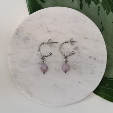 Golden Ivy Lara Earrings Silver Lilac In Metallic