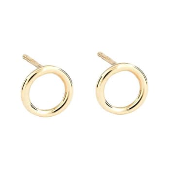 Alison Moore Simple Circle Stud Earrings In Gold