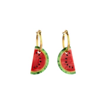 Coucou Suzette Watermelon Earrings In Red