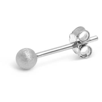 Lulu Copenhagen Silver Brushed Ball Ear Stud In Metallic
