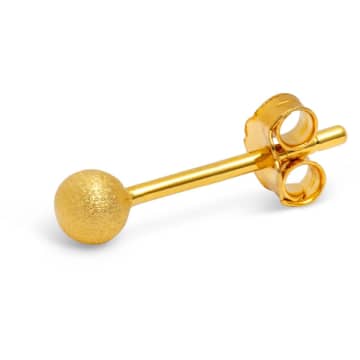 Lulu Copenhagen Gold Plated Brushed Ball Ear Stud