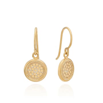 Anna Beck Smooth Rim Round Drop Earrings In Gold