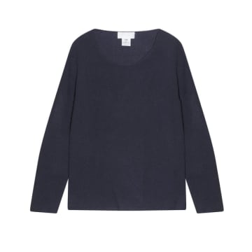 Cashmere-fashion-store Wlns Kashmir Sweater Round Neckline In Blue