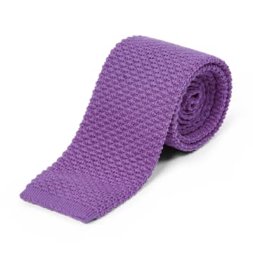 Burrows And Hare Knitted Tie In Purple