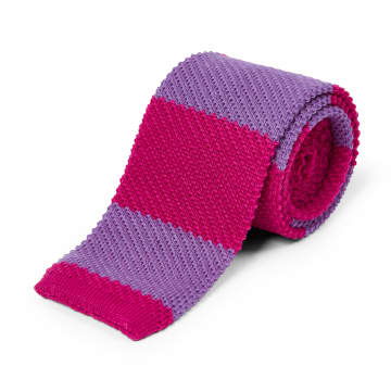 Burrows And Hare Knitted Tie In Purple