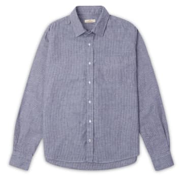 Burrows And Hare Ivy Pinstripe Shirt In Blue