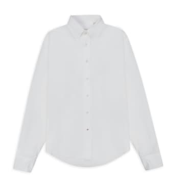 Burrows And Hare Oxford Button-down Shirt In White