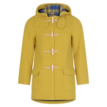 Burrows And Hare Water Repellent Wool Duffle Coat In Yellow