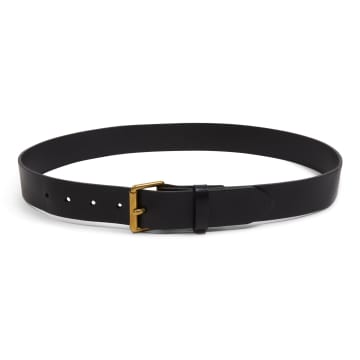 Burrows And Hare Bridle Leather Belt In Black