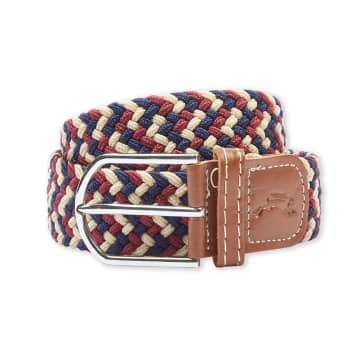 Burrows And Hare One Size Woven Belt Red White Navy