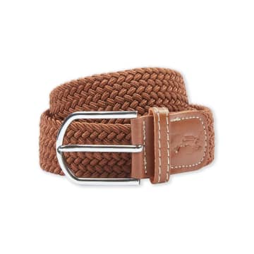 Burrows And Hare One Size Woven Cotton Belt Tan In Neutrals