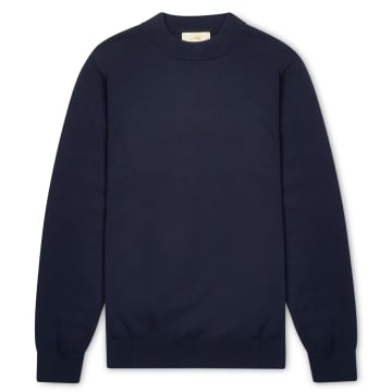 Burrows And Hare Mock Turtle Neck Navy In Blue