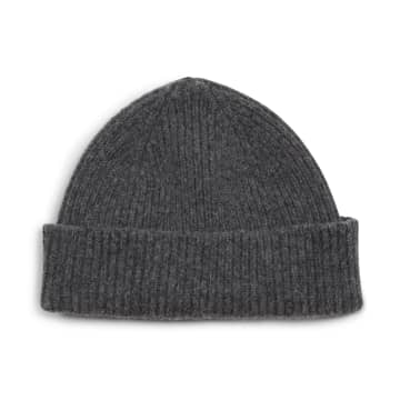 Burrows And Hare Grey Wool Beanie Hat