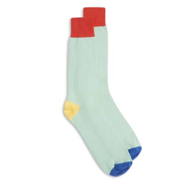 Burrows And Hare Mint Fourway Socks In Green