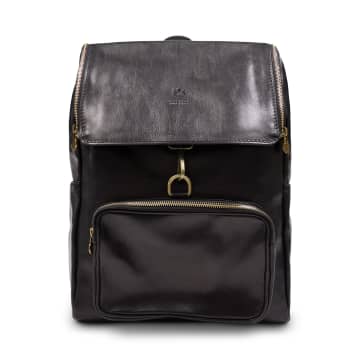 Burrows And Hare Leather Backpack In Black