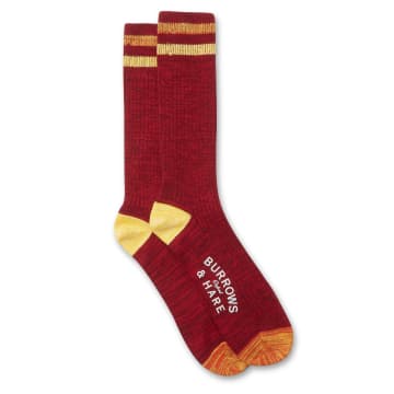 Burrows And Hare Varsity Sock Red