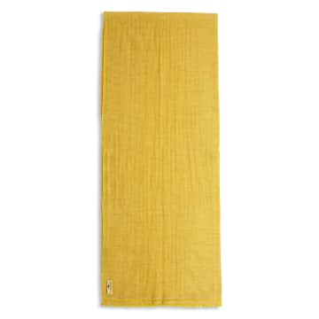 Burrows And Hare Cashmere And Merino Wool Scarf In Yellow/orange