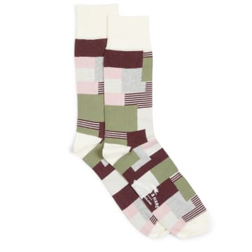 Burrows And Hare Patchwork Socks In Neutrals
