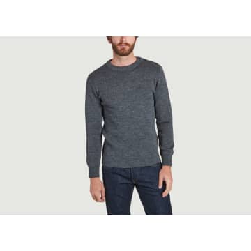 Armor-lux Fouesnant Plain Sailor Jumper In Wool Gris Chin Armor Lux In Grey