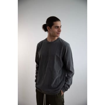 Wdts Heavyweight Long Sleeved T Shirt Garment Dyed Charcoal