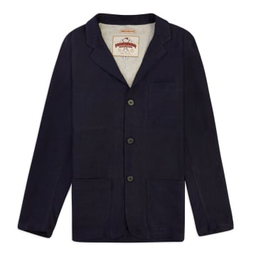 Burrows And Hare Linen Blazer In Blue