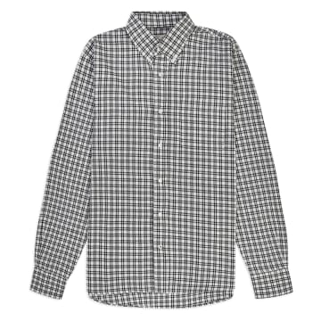 Burrows And Hare Check Button Down Shirt In Black