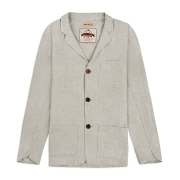 Burrows And Hare Linen Blazer In White