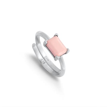 Svp Jewellery Pink Opal Indu Adjustable Ring In Metallic