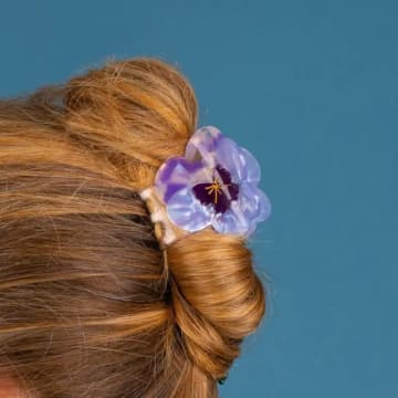 Coucou Suzette Flower Acetate Hair Pliers In Purple