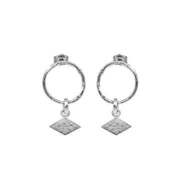 April March Jewellery Rhombus Tag Earrings Made From Recycled Silver In Metallic