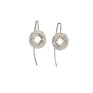 April March Jewellery Star Amulet Earrings Made From Recycled Silver In Metallic