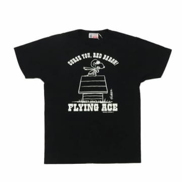 Buzz Rickson's Peanuts Flying Ace T-shirt In Black