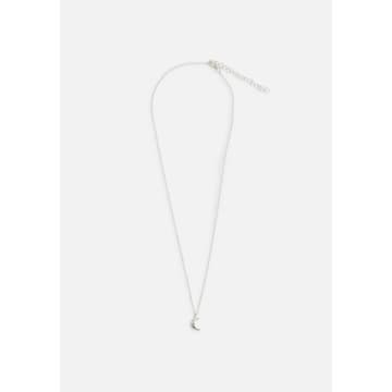El Puente Delicate Necklace With Half-moon Pendant // Silver In Metallic