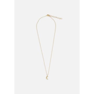 El Puente Delicate Necklace With Half-moon Pendant // Gold