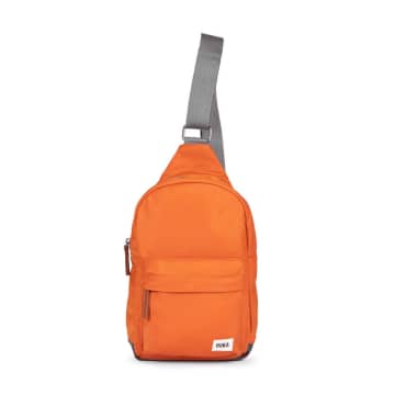 Roka Cross Body Bag Willesden B Design Large Size Made From Sustainable Nylon In Burnt Orange