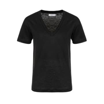 Ame Antwerp Dalton Linen T-shirt In Black