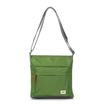 Roka Cross Body Bag Kennington B Medium In Recycled Sustainable Nylon Avocado Green