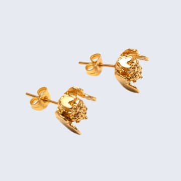 Aarven Honey Bee Brass Stud Earrings
