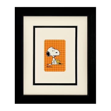 Vintage Playing Cards Snoopy On Chequered Background