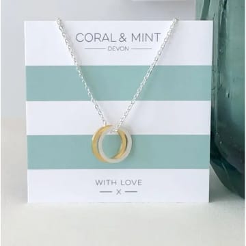 Coral & Mint Double Eternity Necklace In Pink