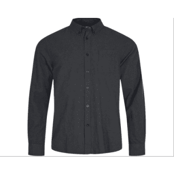 Knowledge Cotton Apparel 90889 Melange Flannel Custom Fit Shirt Total Eclipse