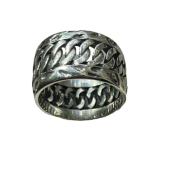 Collardmanson 925 Silver Tread Ring In Metallic