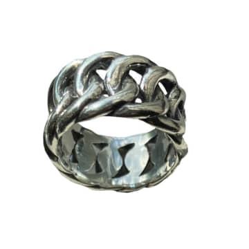 Collardmanson 925 Silver Chain Ring In Metallic