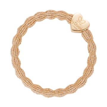 By Eloise Metallic Hair Band With A Golden Heart