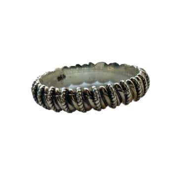 Collardmanson 925 Silver Wave Ring In Metallic