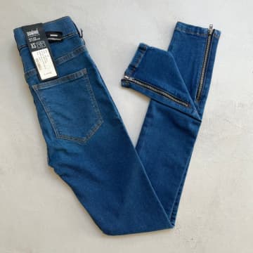 Dr Denim Domino Ankle Zip Jeans In Blue