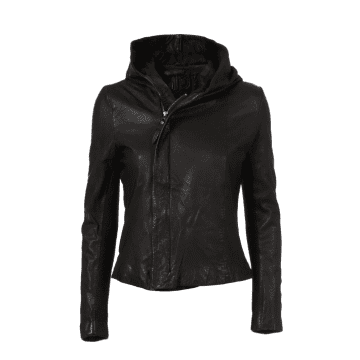 Mdk Stine Hood Leather Jacket Black