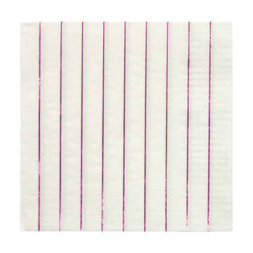 Meri Meri (182053) Metallic Pink Stripe Large Napkins