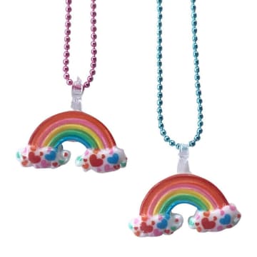 Pop Cutie Gacha Rainbow Love Necklace In Pink