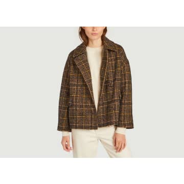 Bellerose Oversized Jacket With Houndstooth Pattern Vienna